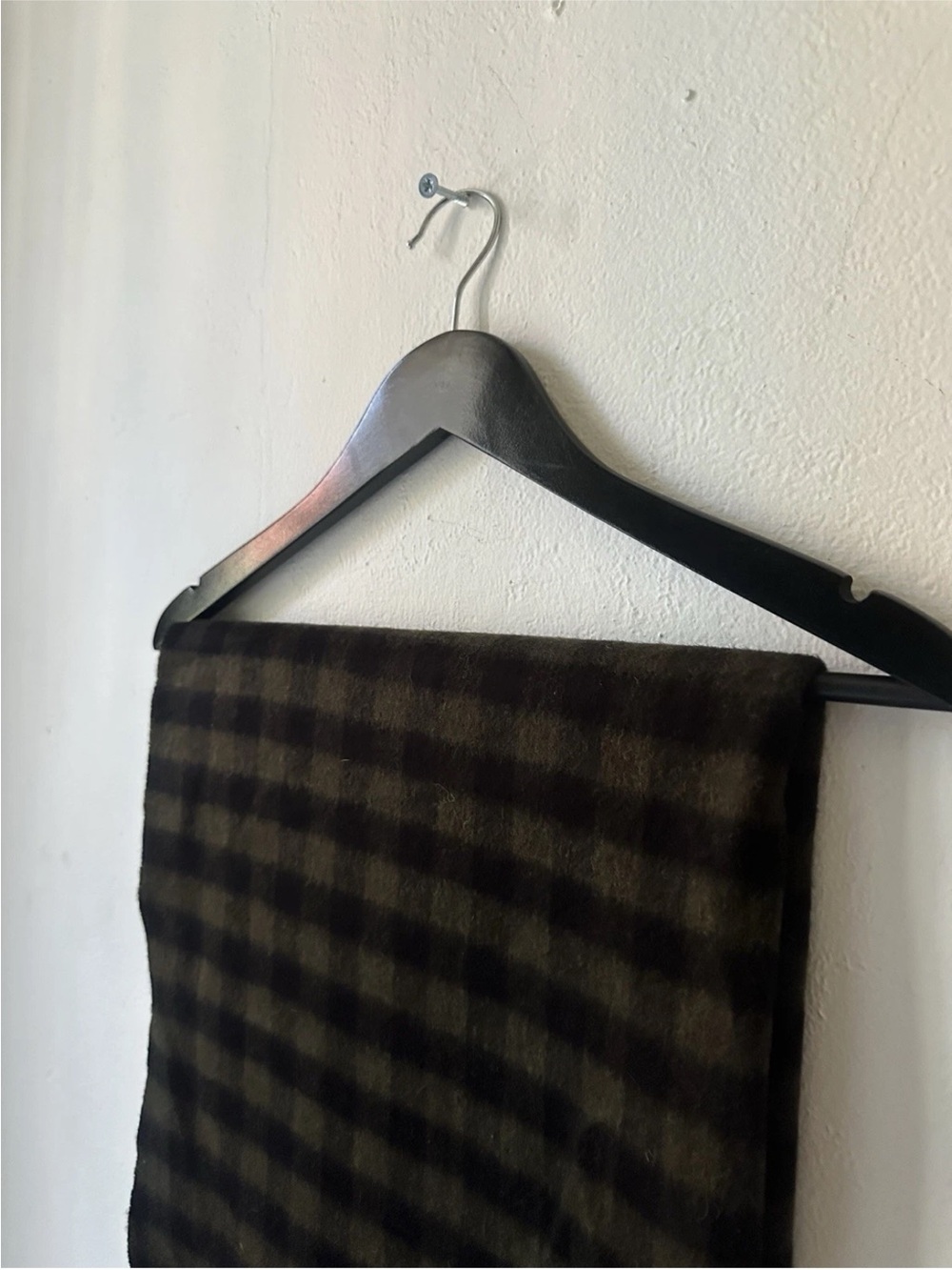 NWT Banana Republic Green Unisex Reversible Wool Scarf Brown Black Plaid Check - Picture 4 of 6